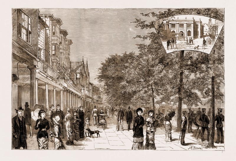 THE BATH AND WEST OF ENGLAND AGRICULTURAL SHOW AT TUNBRIDGE WELLS, UK, 1881: 1. The Royal Parade (Pantiles). 2. The Pantiles in 1790.