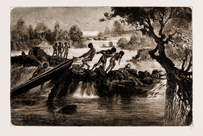 IN THE MANEKANGO RAPIDS, SOUTH AFRICA, 1881