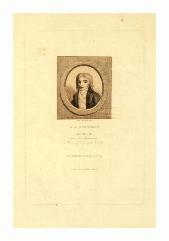 A.J. Garnerin, aeronaut by Jules Porreau, 1853.