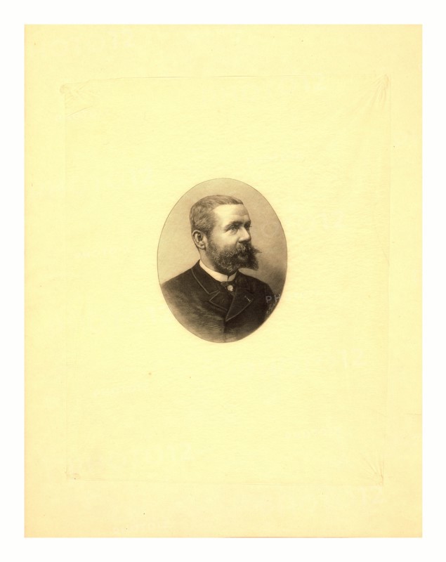 Gaston Tissandier, French balloonist, bust-length oval portrait byH. Thiriat