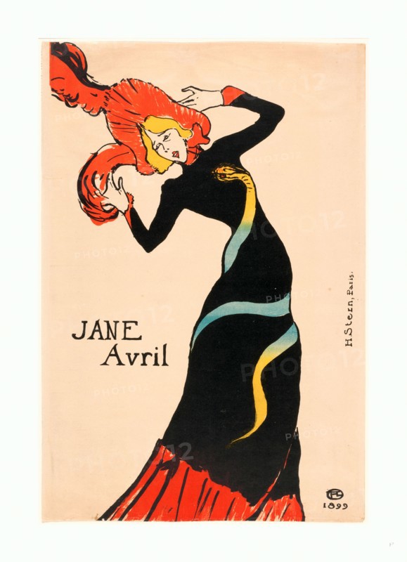 Henri de Toulouse-Lautrec (French, 1864  1901 ), Jane Avril, 1899, color lithograph