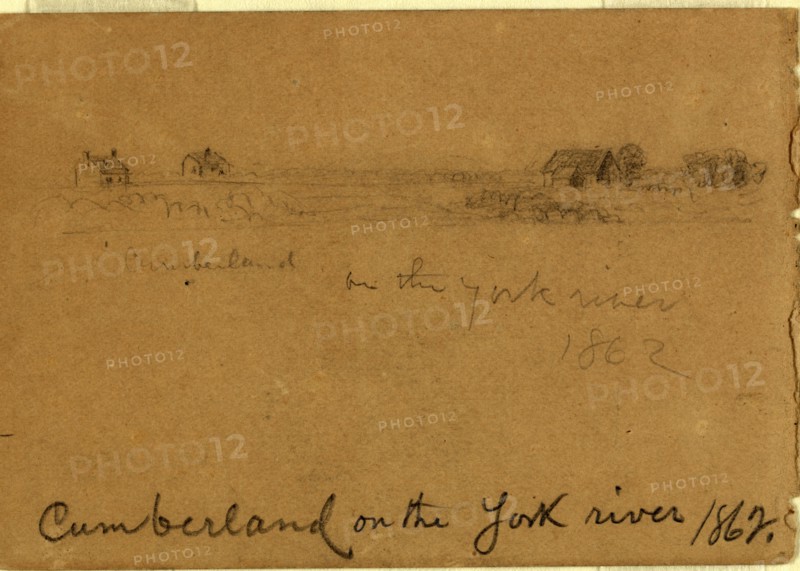 Cumberland on the York river 1862, by Alfred R Waud, 1828-1891, an american artist famous for his American Civil War sketches, America, US, 1862-1865, by Alfred R Waud, 1828-1891, an american artist famous for his American Civil War sketches, America, US