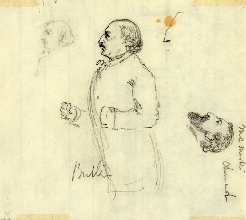 Benjamin Butler, between 1860 and 1865, drawing on white lined paper pencil, 13.0 x 11.3 cm. (sheet), 1862-1865, by Alfred R Waud, 1828-1891, an american artist famous for his American Civil War sketches, America, US