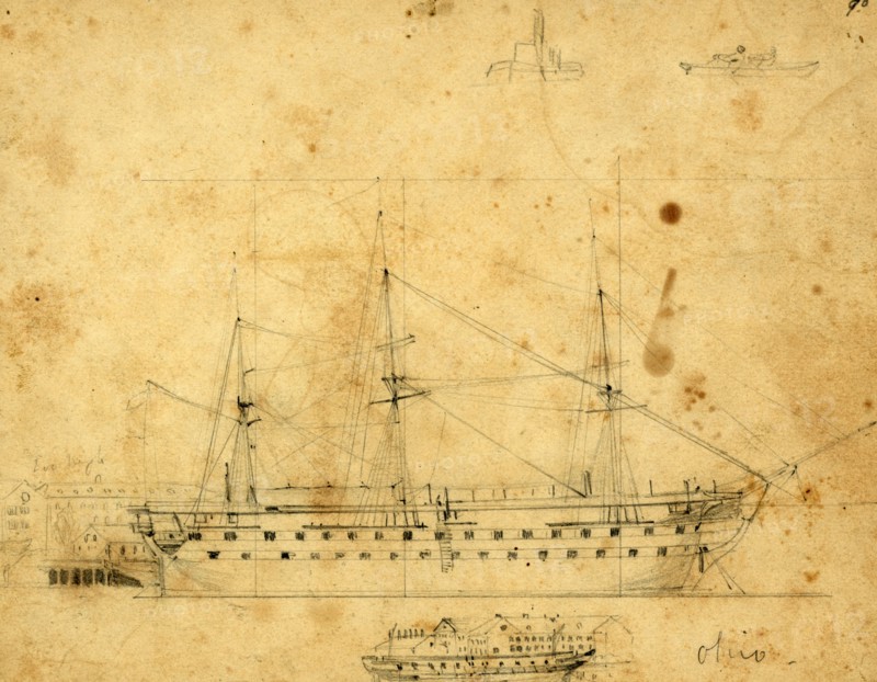 Ohio, between 1860 and 1865, drawing on cream paper pencil, 18.3 x 23.7 cm. (sheet), 1862-1865, by Alfred R Waud, 1828-1891, an american artist famous for his American Civil War sketches, America, US