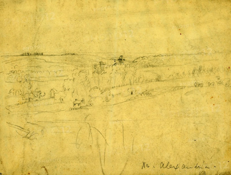 Nr. Alexandria, Va., drawing, 1862-1865, by Alfred R Waud, 1828-1891, an american artist famous for his American Civil War sketches, America, US