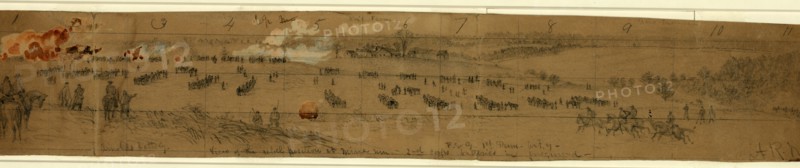 June 2nd Position nr. Cold Harbor, rifle pits in the front, drawing, 1862-1865, by Alfred R Waud, 1828-1891, an american artist famous for his American Civil War sketches, America, US