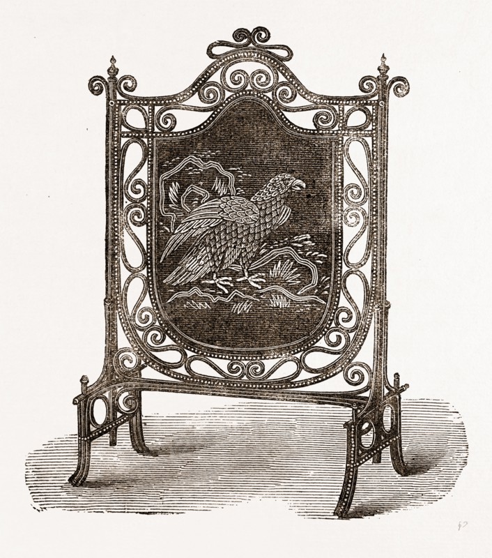 FIRE-SCREEN, 19th CENTURY INTERIOR