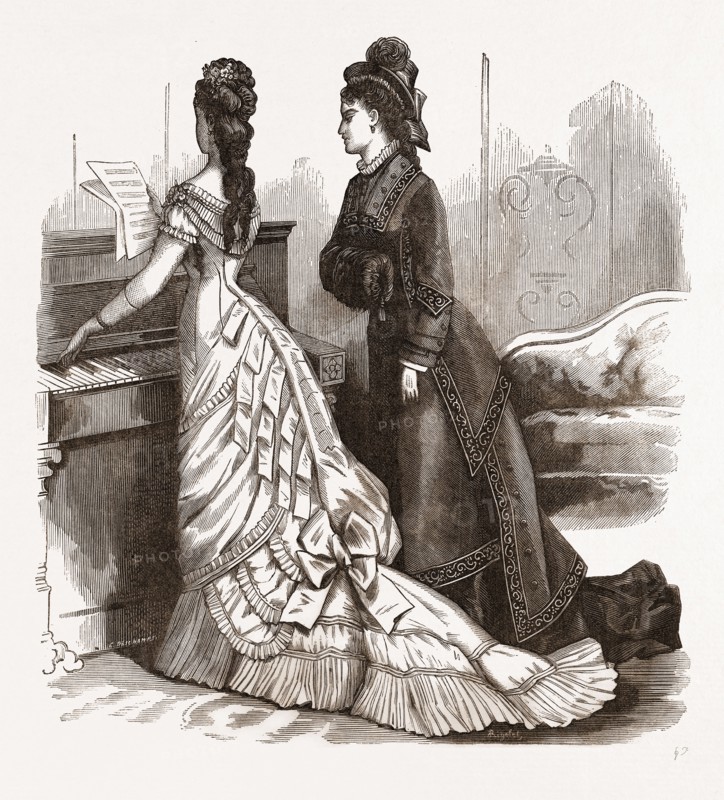 BALL AND WALKING TOILETTES, 19th Century Fashion