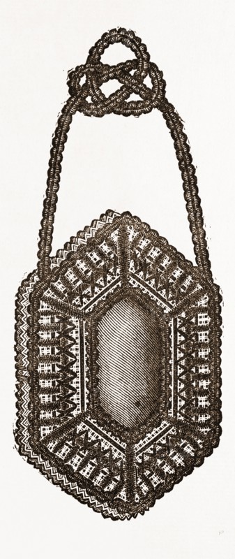 EMBROIDERED NEEDLE BOCK, NEEDLEWORK, 19th CENTURY EMBROIDERY