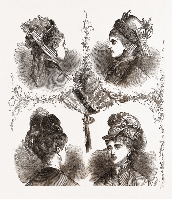 NEW MODELS OF BONNETS19th CENTURY FASHION, BONNET