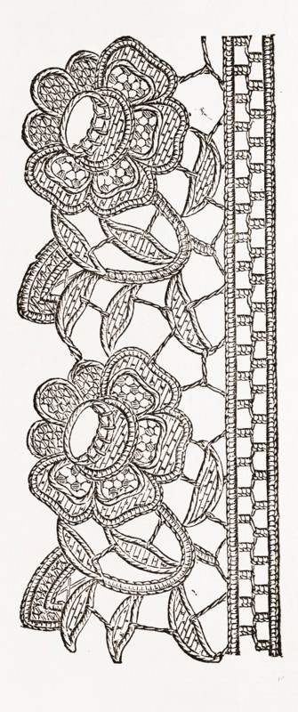 LACE EDGING FOR WASHING MATERIALS, NEEDLEWORK, 19th CENTURY EMBROIDERY