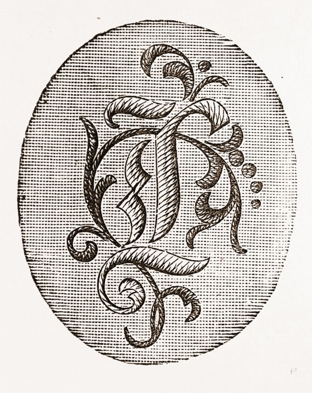 2 3 INITIAL FOR UNDERLINEN, NEEDLEWORK, 19th CENTURY EMBROIDERY