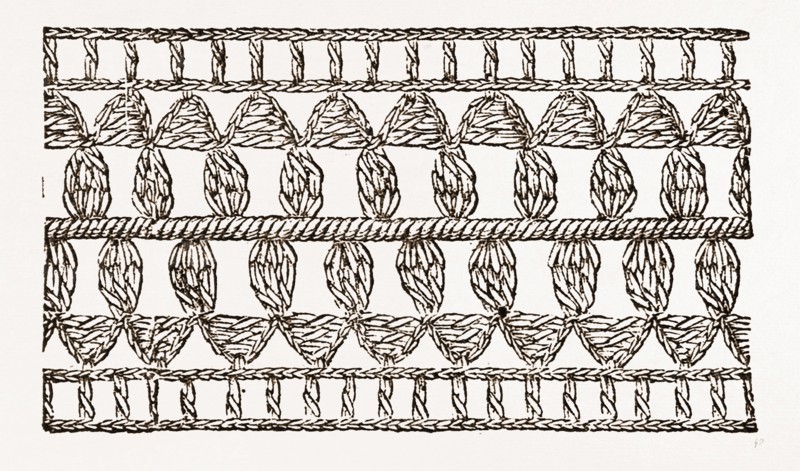 INSERTION FOR UNDERLINEN, NEEDLEWORK, 19th CENTURY EMBROIDERY