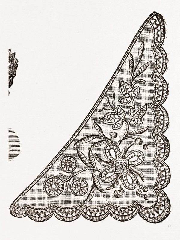 DESIGN FOR COLLARETTE, NEEDLEWORK, 19th CENTURY EMBROIDERY, FASHION