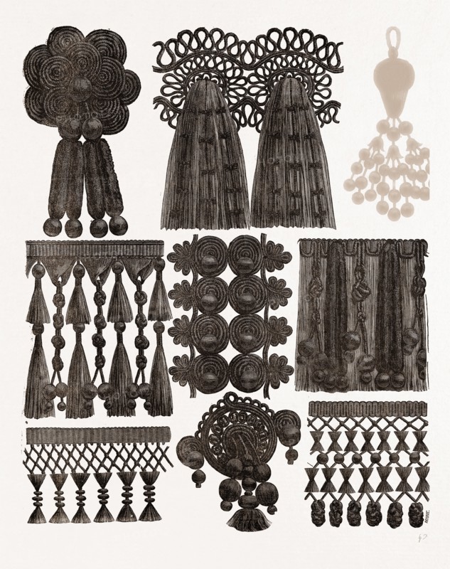 NEW MODELS IN PASSEMENTERIE, NEEDLEWORK, 19th CENTURY EMBROIDERY