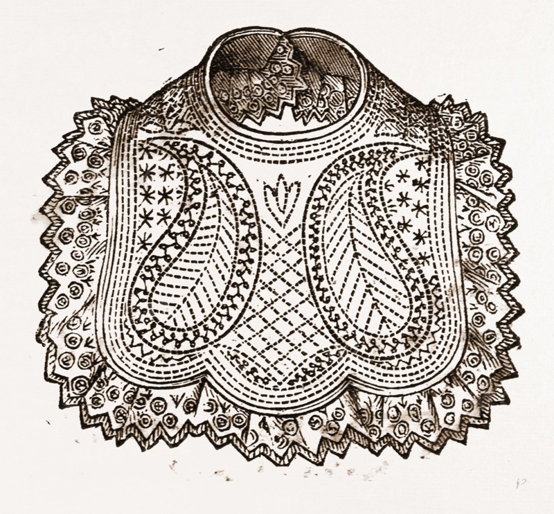 BABY'S BIB, NEEDLEWORK, 19th CENTURY EMBROIDERY