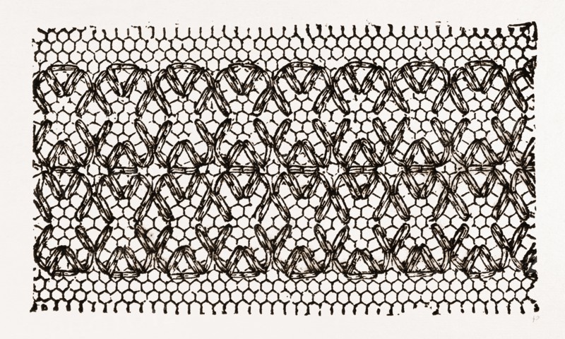 DESIGN FOR DARNING ON NET, NEEDLEWORK, 19th CENTURY