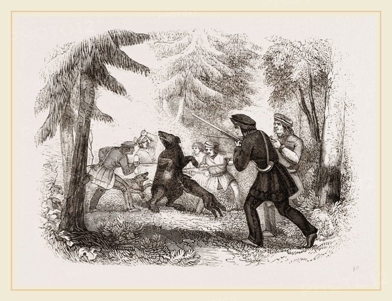 Bear hunting by the Chippewayan Indians
