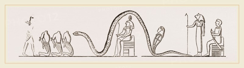 Egyptians offering Human Sacrifice to Serpents