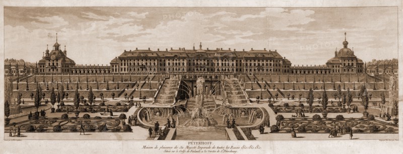 Peterhoff. Maison de plaisance de Sa Majeste Imperiale de toutes le Russie &c.; [no date recorded on shelflist card]; 1 print.