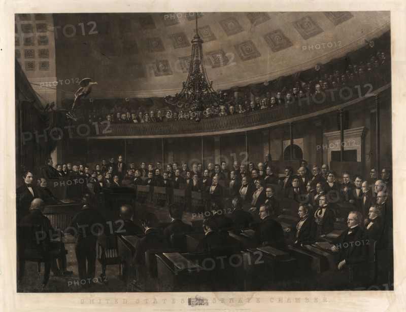 United States Senate chamber / designed by J. Whitehorne ; engraved by T. Doney.; Doney, Thomas, active 1844-1852, engraver; New York : Edward Anthony, 184[9]; 1 print : mezzotint ; 30 1/2 x 39 1/2 in.