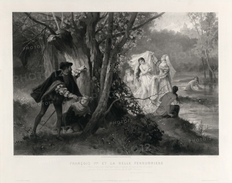 FranÃ§ois 1er et la belle ferronniere / peint par Morlon ; gravé par Durand.; New York : M. Knoedler & Co., c1885.; 1 print : engraving ; 27 7/16 x 34 5/8 in.