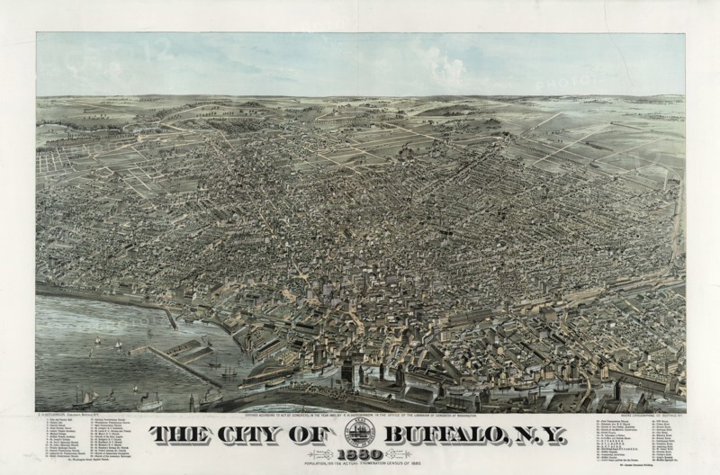 The city of Buffalo, N.Y. 1880; Buffalo : E.H. Hutchinson, publisher, c1880 (Buffalo, N.Y. : Maerz Lithographing Co.); 1 print : chromolithograph.