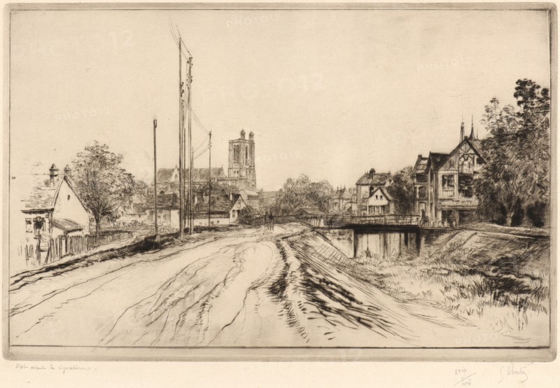 Gustave Leheutre (French, 1861 - 1932). The Lock of the New Canal at Troyes (L'Ecluse du Nouveau Canal Ã  Troyes), 1907. Drypoint. Fourth of five states.