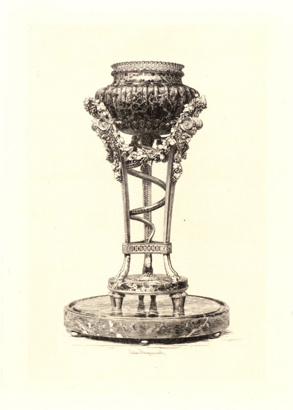 Jules Ferdinand Jacquemart (French, 1837 - 1880). The GouthiÃ¨res Tripod (Trépied de GouthiÃ¨res), 19th century. Etching.
