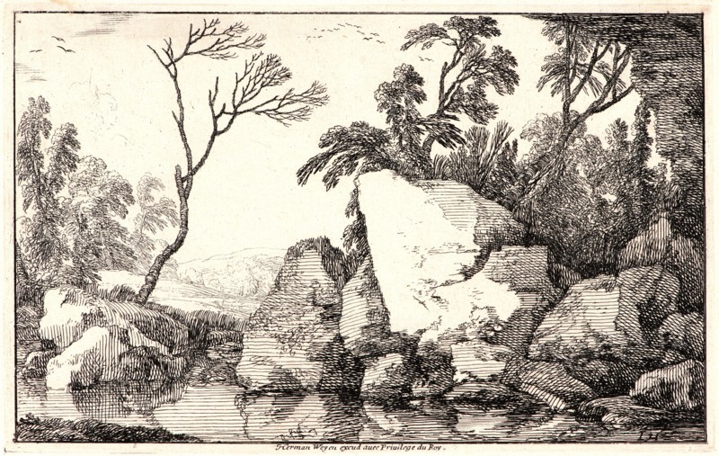 Laurent de La Hyre (French, 1606 - 1656). The Dead Tree (L'Arbre Mort), 1640. Etching.