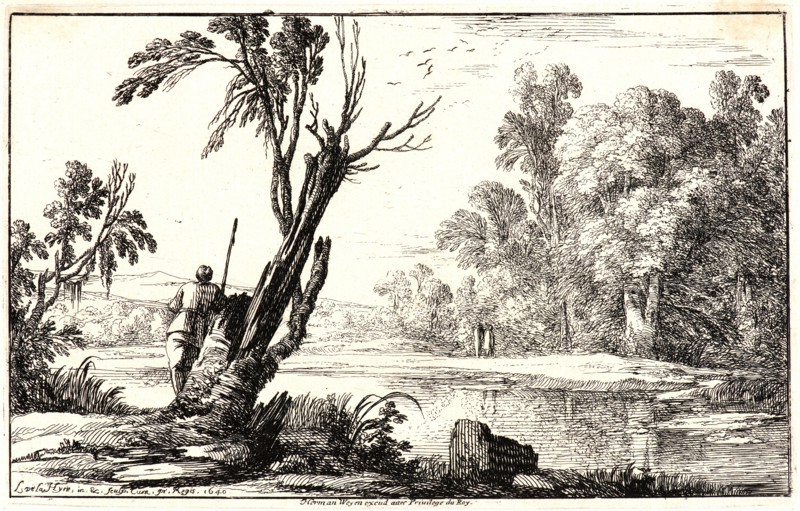 Laurent de La Hyre (French, 1606 - 1656). A Man Seen from the Back (L'Homme vu par le Dos), 1640. Etching.