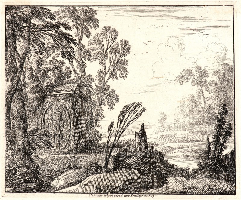 Laurent de La Hyre (French, 1606 - 1656). The Sarcophagus (Le Sarcophage), 1640. Etching.