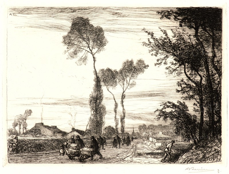 Auguste Louis LepÃ¨re (French, 1849 - 1918). Retour du Marche de St. Jean 1910, ca. 1910-1918. Etching? Second state.