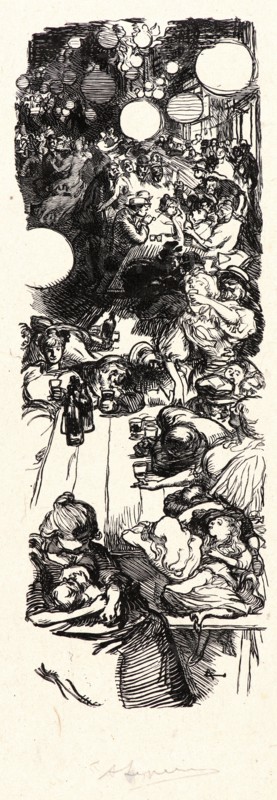 Auguste Louis LepÃ¨re (French, 1849 - 1918). Le 14 Juillet a Belleville, 2 heures du matin, 1897. Etching.
