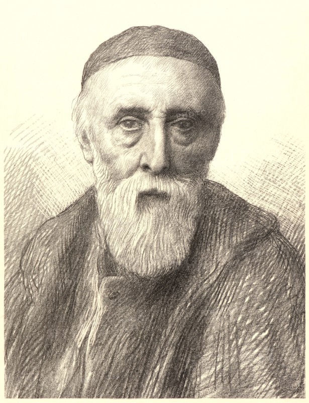 Alphonse Legros (French, 1837 - 1911). Portrait of G. F. Watts. Lithograph.