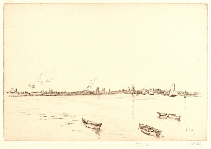 Gustave Leheutre (French, 1861 - 1932). Le Matin au Lazaret, prÃ¨s La Rochelle, 1920. Etching. Second of two states.