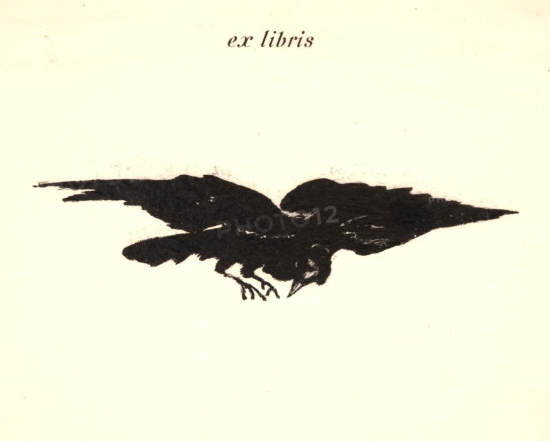 Ãâdouard Manet (French, 1832 - 1883). The Raven (Le corbeau): Flying Raven (ex libris), 1875. From The Raven (Le corbeau). Lithographs with cover and text on wove paper.