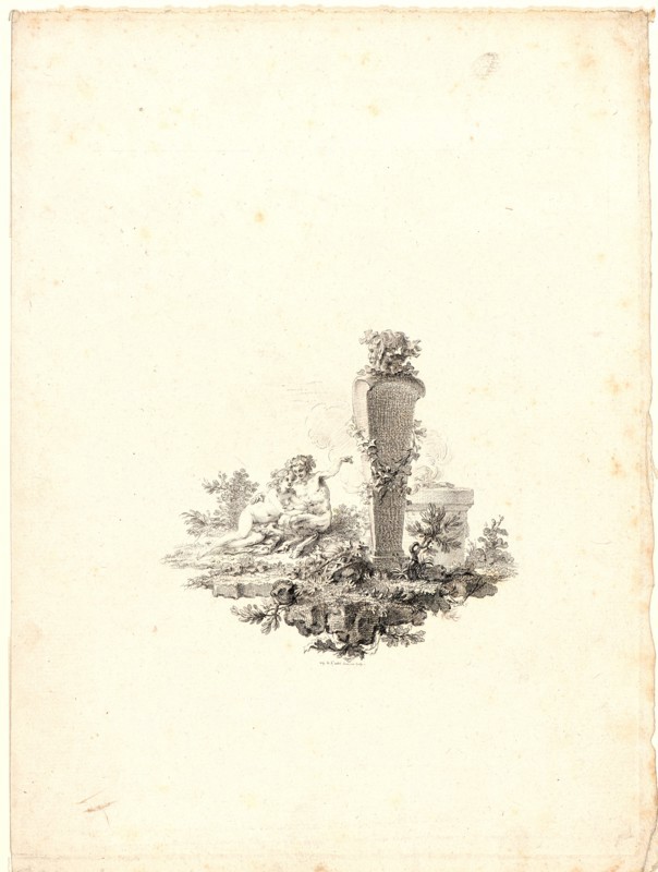 Augustin de Saint-Aubin (French, 1736 - 1807). Tailpiece (Cul-de-lampe), 1780- 1784. From Culs-de-lampe. Etching on laid paper. Plate: 280 mm x 210 mm (11.02 in. x 8.27 in.). Only state.