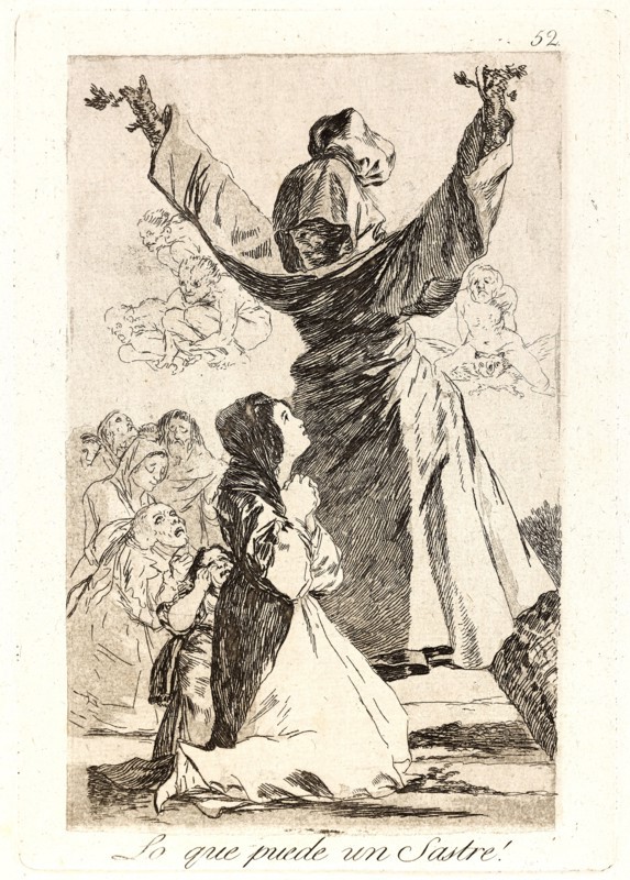 Francisco de Goya (Spanish, 1746-1828). Lo que puede un Sastre! (What a tailor can do!), 1796-1797. From Los Caprichos, no. 52. Etching, burnished aquatint, drypoint, and burin on cream laid paper. Plate: 215 mm x 150 mm (8.46 in. x 5.91 in.).