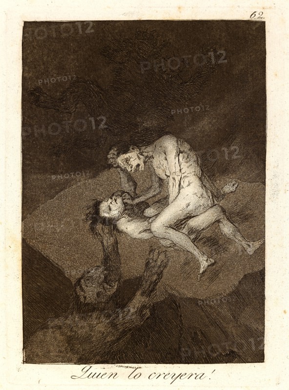 Francisco de Goya (Spanish, 1746-1828). Quien lo creyera! (Who would have thought it!), 1796-1797. From Los Caprichos, no. 62. Etching, burnished aquatint, and burin on cream laid paper. Plate: 205 mm x 150 mm (8.07 in. x 5.91 in.).
