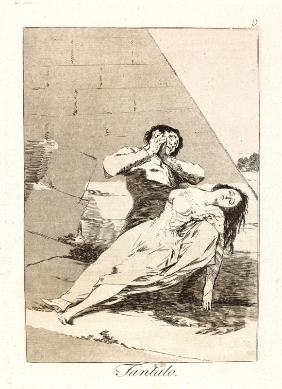 Francisco de Goya (Spanish, 1746-1828). Tantalo. (Tantalus.), 1796-1797. From Los Caprichos, no. 9. Etching and burnished aquatint. Plate: 205 mm x 150 mm (8.07 in. x 5.91 in.).