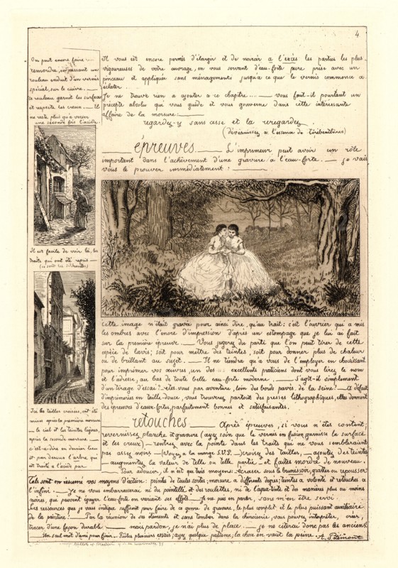 Adolphe Martial Potémont (French, 1828 - 1883). Letter on the Elements of Etching (Lettre sur les éléments de la gravure Ã  l'eau-forte), fourth sheet, 1864. From Lettre sur les éléments de la gravure Ã  l'eau-forte. Etching.