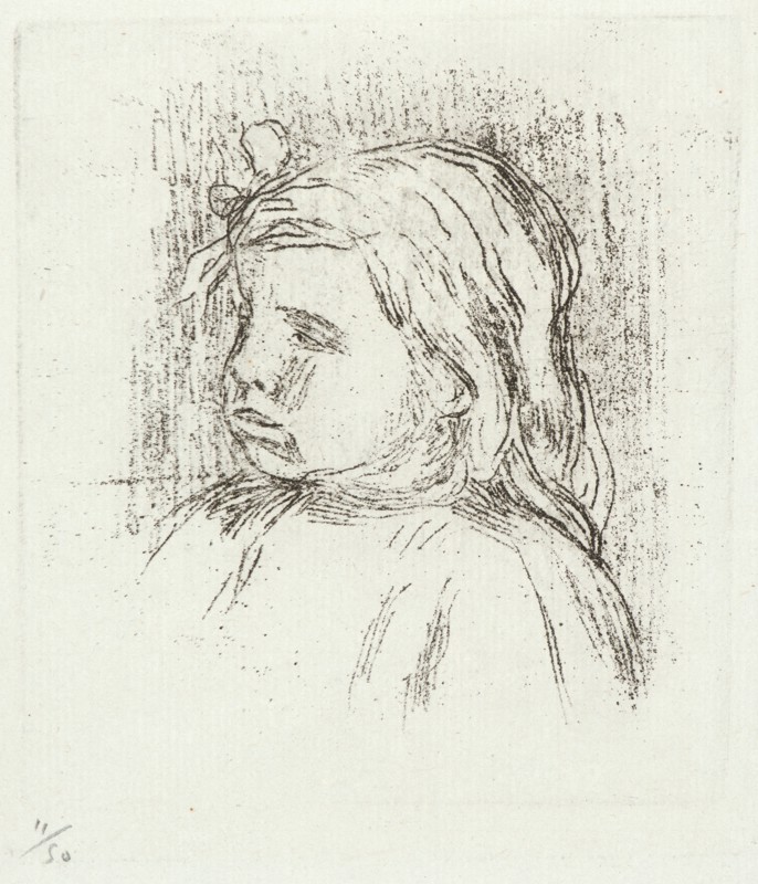 Pierre-Auguste Renoir (French, 1841 - 1919). Portrait of Claude Renoir. Soft ground etching.