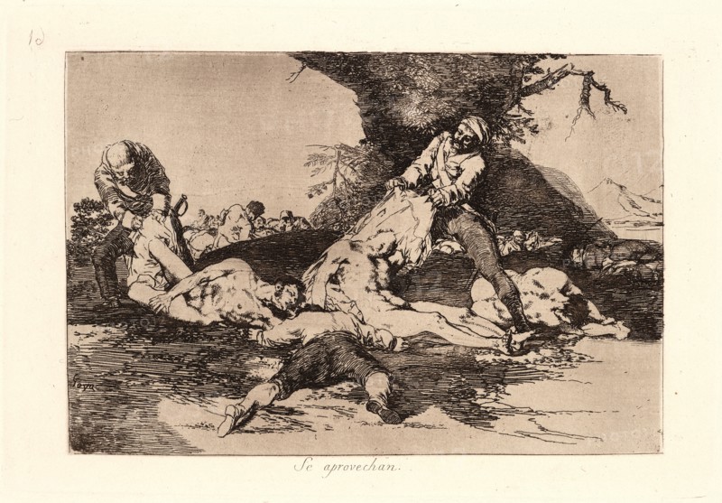 Francisco de Goya (Spanish, 1746-1828). They Make Use of Them (Se Aprovechan), 1810-1815, printed 1863. From The Disasters of War (Los Desastres de la Guerra). Etching and aquatint.