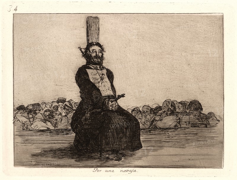 Francisco de Goya (Spanish, 1746-1828). On Account of a Knife (Por una Navaja), 1810-1815, printed 1863. From The Disasters of War (Los Desastres de la Guerra). Etching and aquatint.