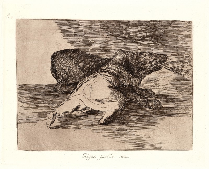 Francisco de Goya (Spanish, 1746-1828). He Gets Something out of It (Algun Partido Saca), 1810-1815, printed 1863. From The Disasters of War (Los Desastres de la Guerra). Etching and aquatint.
