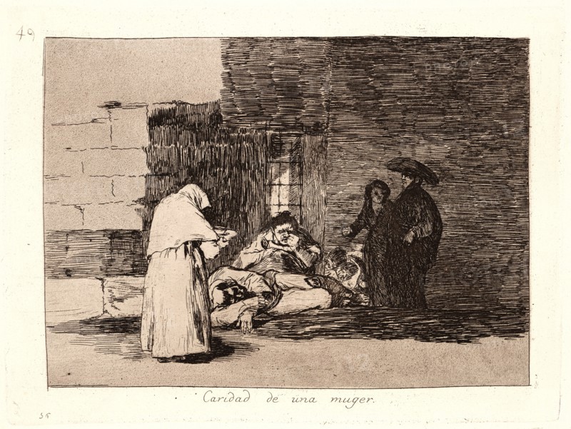 Francisco de Goya (Spanish, 1746-1828). A Woman's Charity (Caridad de una Muger), 1810-1815, printed 1863. From The Disasters of War (Los Desastres de la Guerra). Etching and aquatint.