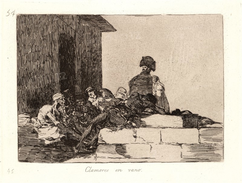 Francisco de Goya (Spanish, 1746-1828). Appeals Are in Vain (Clamores en Vano), 1810-1815, printed 1863. From The Disasters of War (Los Desastres de la Guerra). Etching and aquatint.