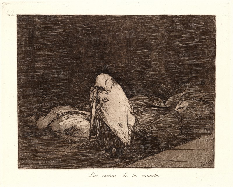 Francisco de Goya (Spanish, 1746-1828). The Beds of Death (Las Camas de la Muerte), 1810-1815, printed 1863. From The Disasters of War (Los Desastres de la Guerra). Etching and aquatint.