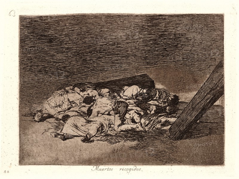 Francisco de Goya (Spanish, 1746-1828). Harvest of the Dead (Muertos Recogidos), 1810-1815, printed 1863. From The Disasters of War (Los Desastres de la Guerra). Etching and aquatint.